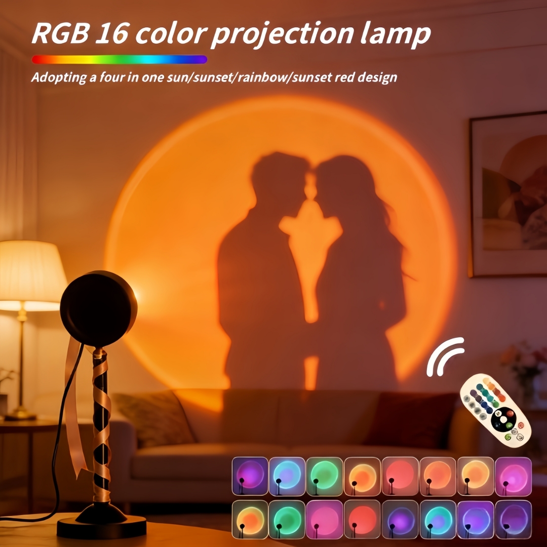 Photography Lighting Mood - 16-цветная RGB-лампа с эффектом заката, ночник