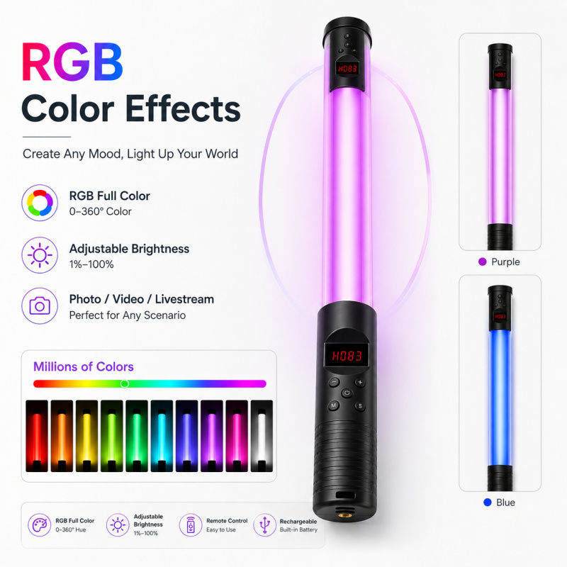 Портативная RGB-видеолампа-пал – обзор и цена Photography Lighting Wand